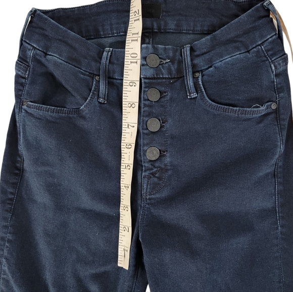 Mother The Pixie Ankle Fray Holding Hands Tightly Wash Dark Button Fly Size 25 - Picture 3 of 7